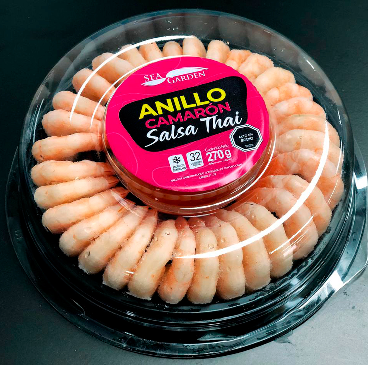 Anillos De Camarones Cocido Con Salsa Thai